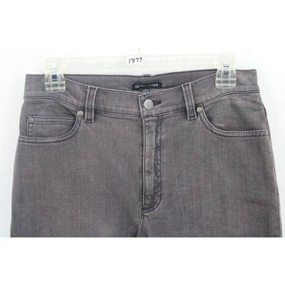 Eileen Fisher Gray Washed Organic Cotton Denim Jeans Size 2 - Picture 2 of 6